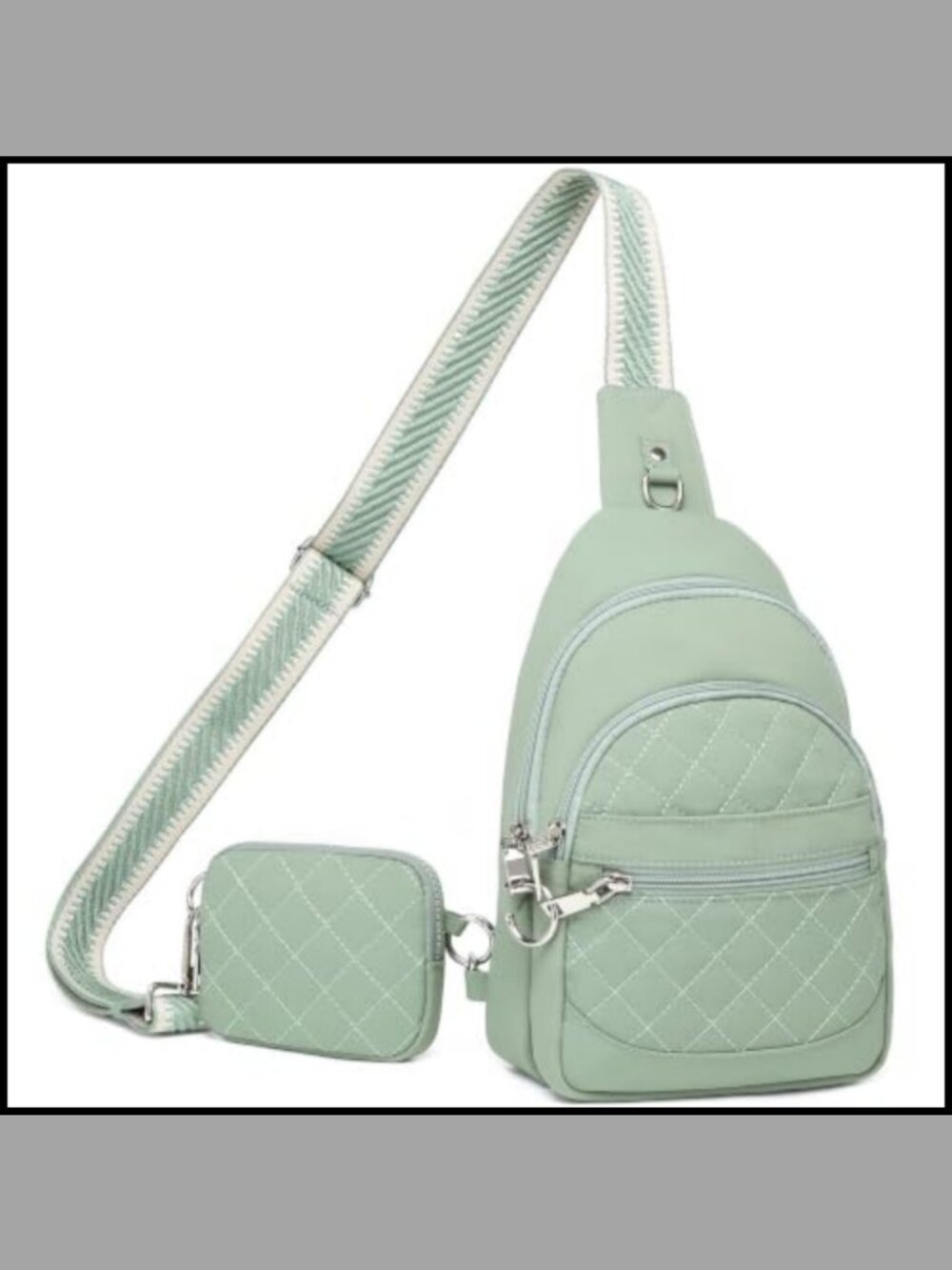 Anti-Theft RFID Crossbody Sling Bag with Detachable Quilted Wallet